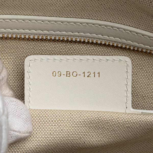 Pre-owned Dior Medium Leather Dior Vibe Bowling Bag White