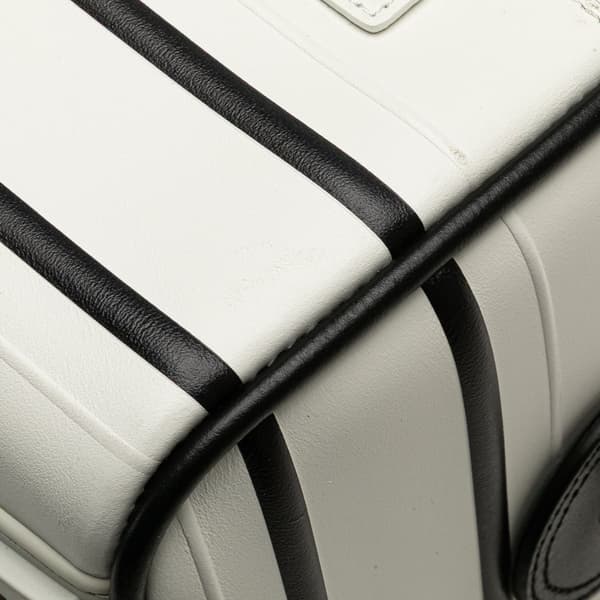 Pre-owned Dior Medium Leather Dior Vibe Bowling Bag White