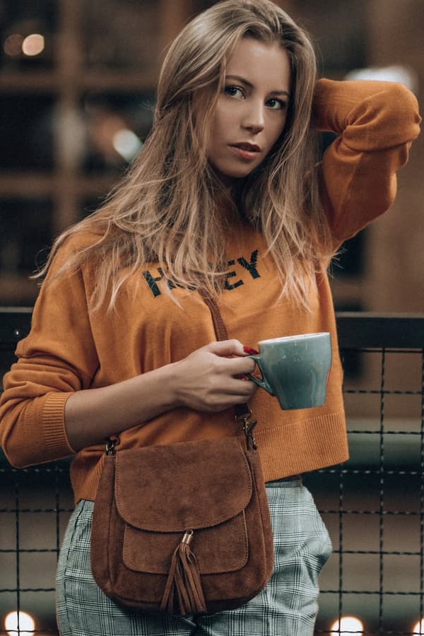Læder håndtaske dame ruskind retro messenger taske