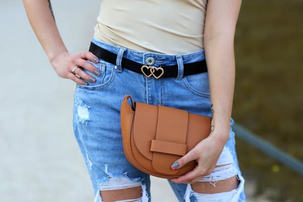 Dame læder lille skuldertaske messenger bag clutch taske italiensk læder
