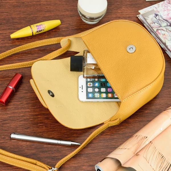 Dame læder lille skuldertaske messenger bag clutch taske italiensk læder