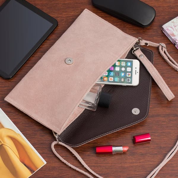 Handväska i läder för kvinnor, formell clutch, cocktailväska, liten, elegant, italiensk