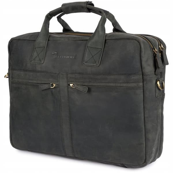 Läder för män Stor A4 Laptop Reseväska 17' XL Beltimore