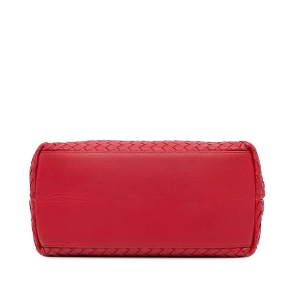 Pre-owned Bottega Veneta Nappa Intrecciato Satchel Red