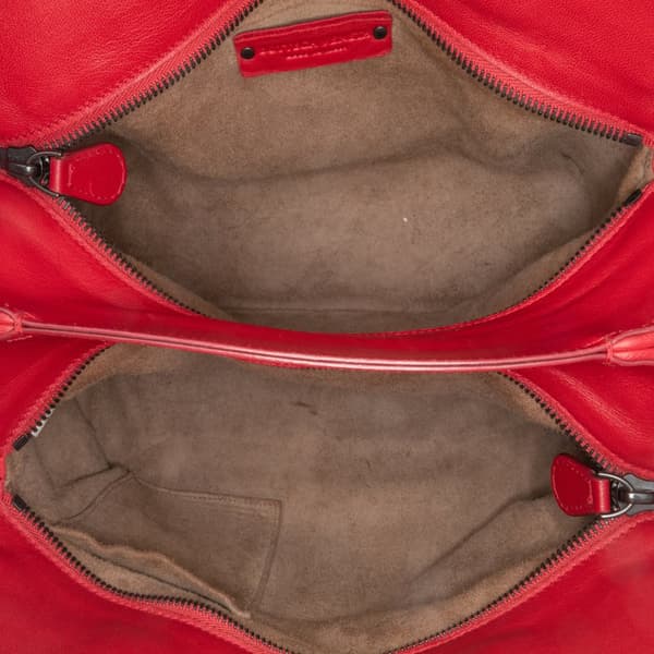Pre-owned Bottega Veneta Nappa Intrecciato Satchel Red