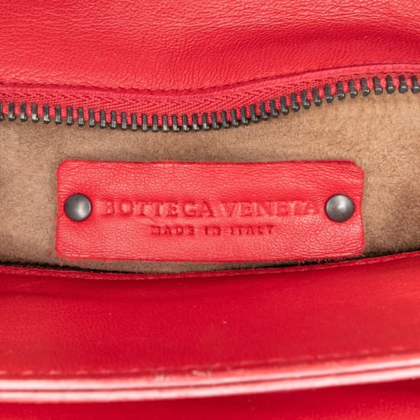 Pre-owned Bottega Veneta Nappa Intrecciato Satchel Red
