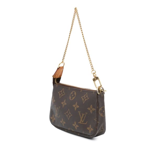Pre-owned Louis Vuitton Monogram Mini Pochette Accessoires Brown