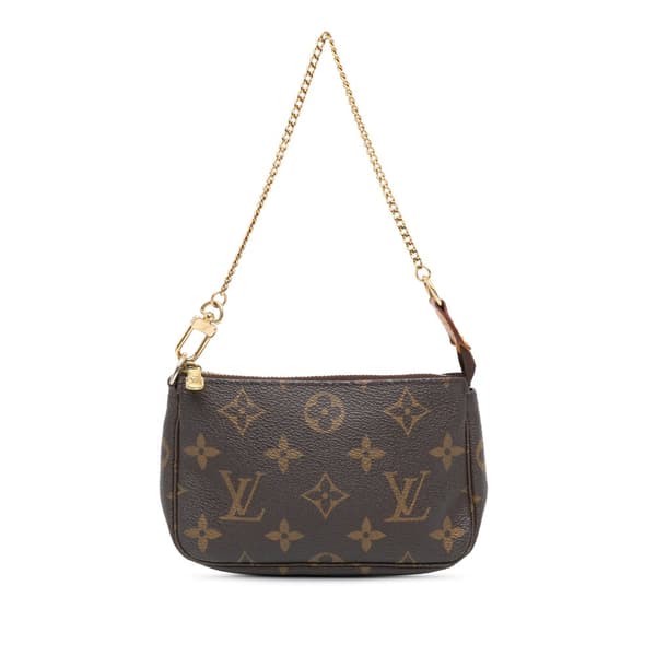 Pre-owned Louis Vuitton Monogram Mini Pochette Accessoires Brown