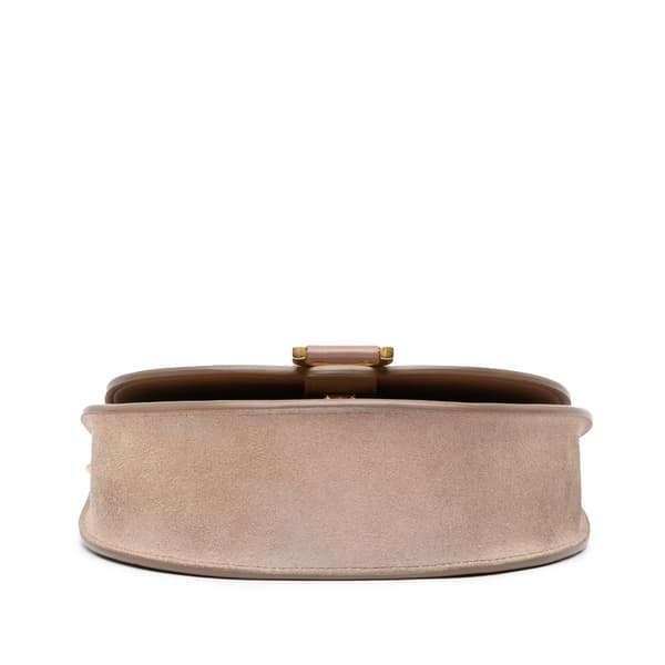 Pre-owned Chloé Grained Calfskin Marcie Chain Flap Brown