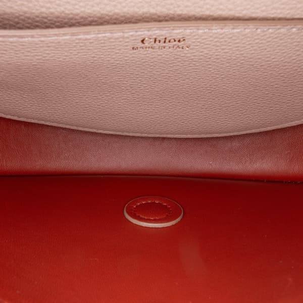 Pre-owned Chloé Grained Calfskin Marcie Chain Flap Brown
