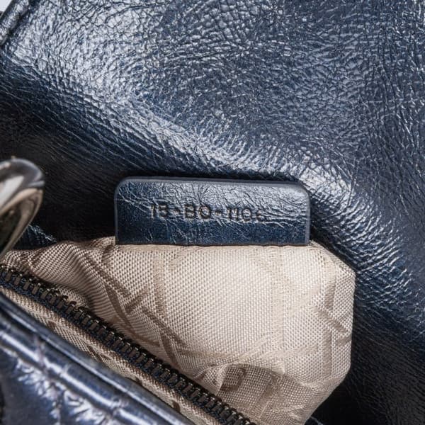 Pre-owned Dior Mini Crinkled Calfskin Cannage Lady Dior Blue