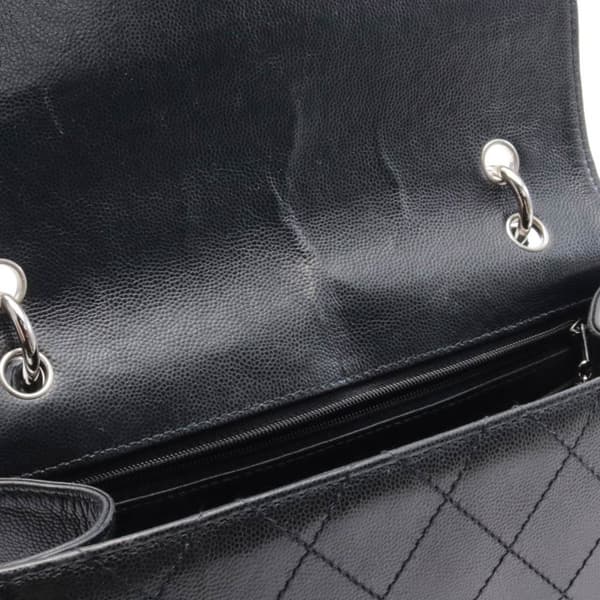 Pre-owned Chanel CC Quilted Caviar Top Handle Flap Black