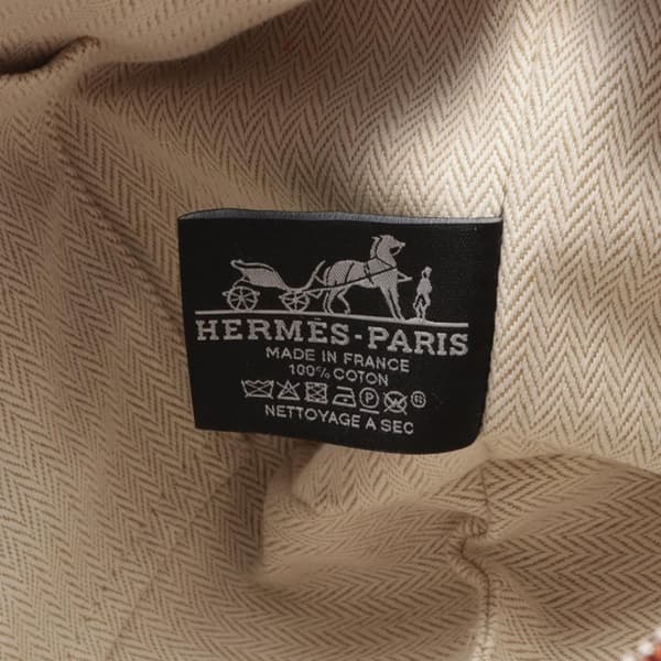 Pre-owned Hermès Small Toile Bride A Brac Orange