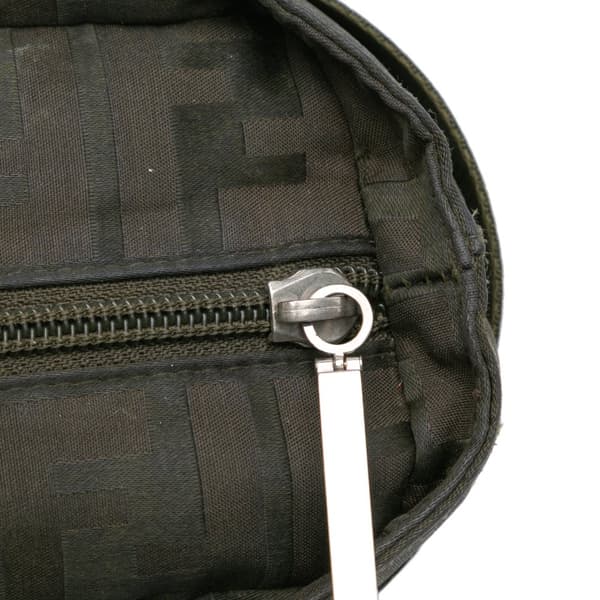 Pre-owned Fendi Zucca Nylon Zip Code Handbag Green