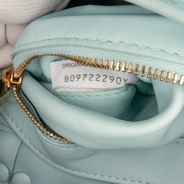 Pre-owned Bottega Veneta Nappa Intrecciato Padded Chain Cassette Satchel Blue