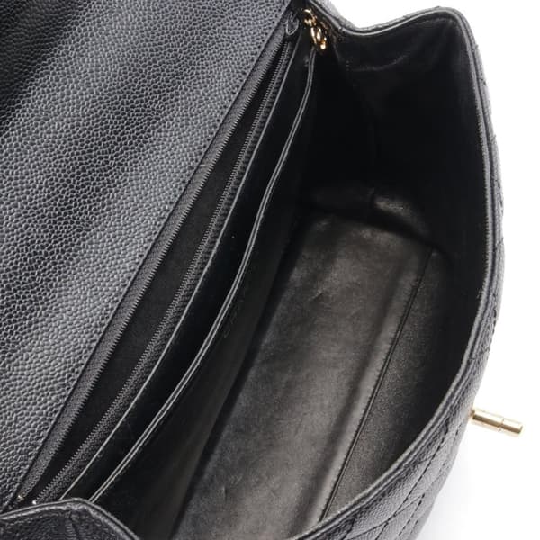 Pre-owned Chanel Caviar Kelly Top Handle Bag Black