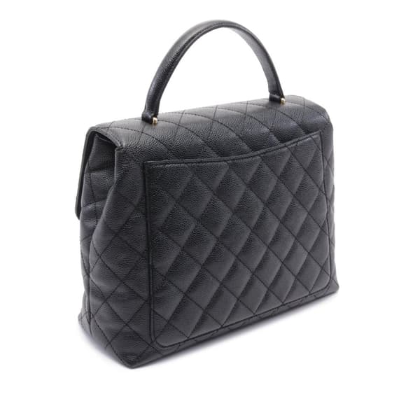 Pre-owned Chanel Caviar Kelly Top Handle Bag Black