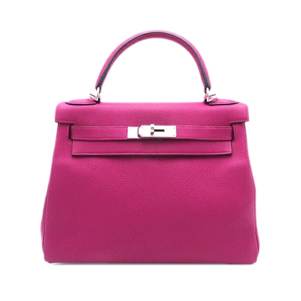 Pre-owned Hermès Togo Kelly II Retourne 28 Pink