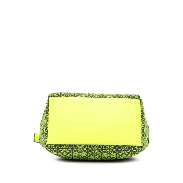 Pre-owned LOEWE Small Anagram Canvas Cubi Bag Green
