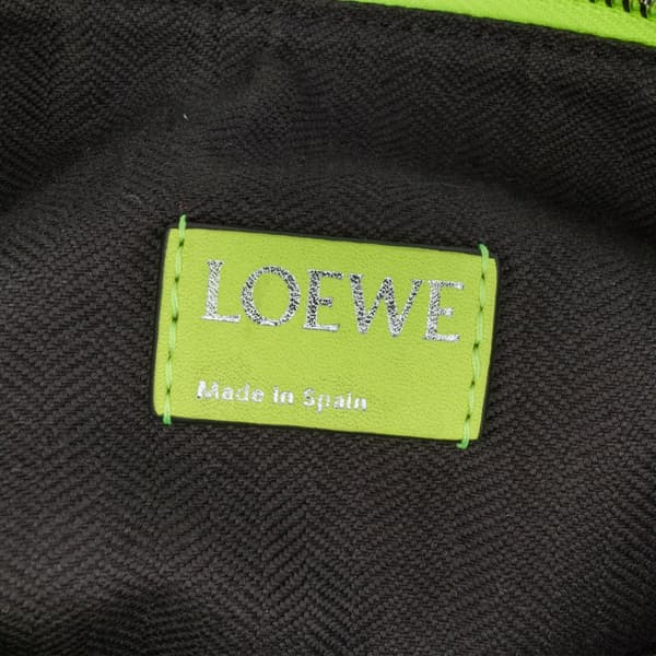 Pre-owned LOEWE Small Anagram Canvas Cubi Bag Green