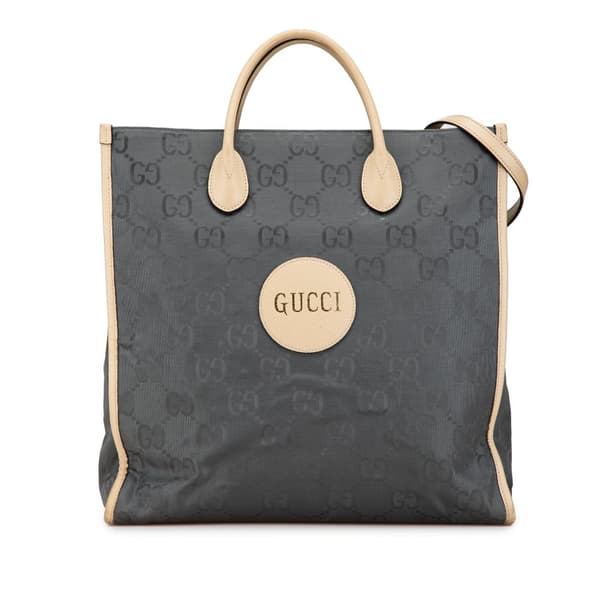 Pre-owned Gucci GG Nylon Off the Grid Satchel Gray