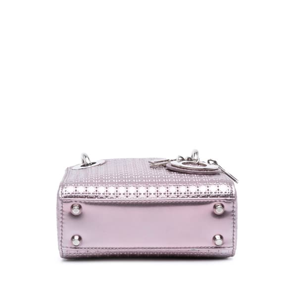 Pre-owned Dior Micro Patent Microcannage Lady Dior Purple