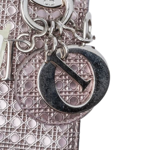 Pre-owned Dior Micro Patent Microcannage Lady Dior Purple