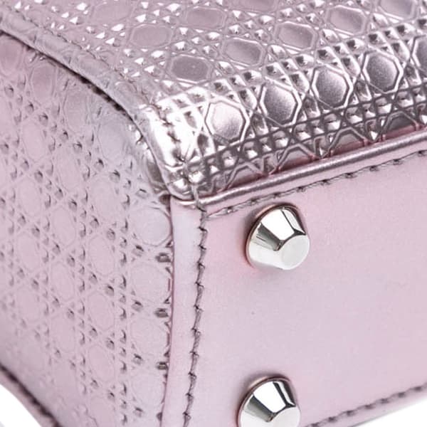 Pre-owned Dior Micro Patent Microcannage Lady Dior Purple