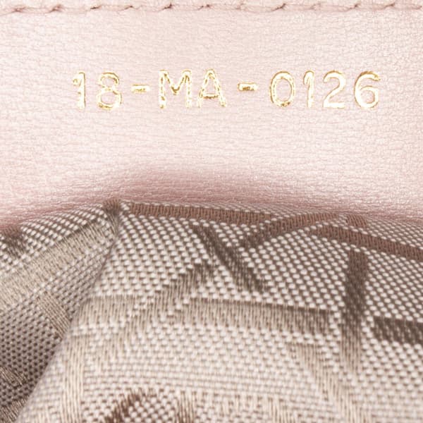 Pre-owned Dior Medium Pearlescent Lambskin Cannage Lady Dior Pink