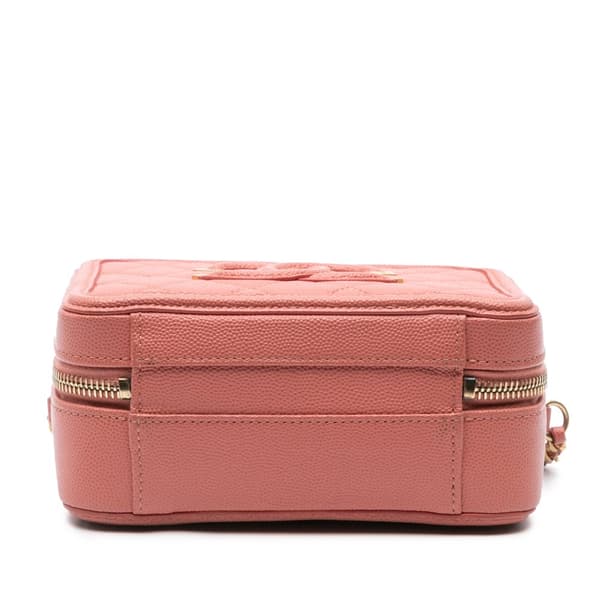 Pre-owned Chanel Small Caviar CC Filigree Vanity Bag Pink