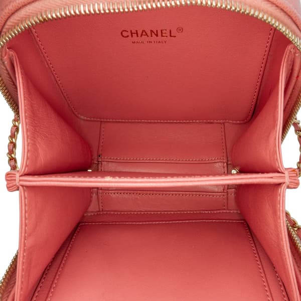 Pre-owned Chanel Small Caviar CC Filigree Vanity Bag Pink