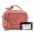 Pikkukuva 9 / 9: Pre-owned Chanel Small Caviar CC Filigree Vanity Bag Pink