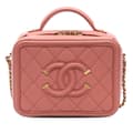 Pikkukuva 1 / 9: Pre-owned Chanel Small Caviar CC Filigree Vanity Bag Pink