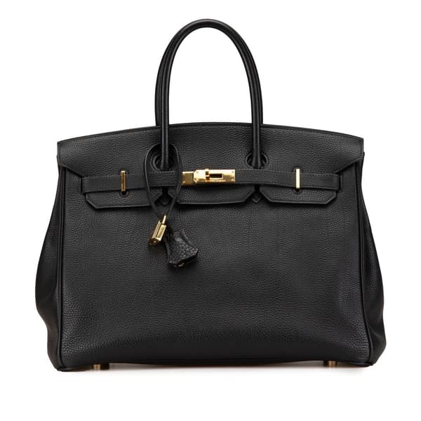 Pre-owned Hermès Togo Birkin Retourne 35 Black