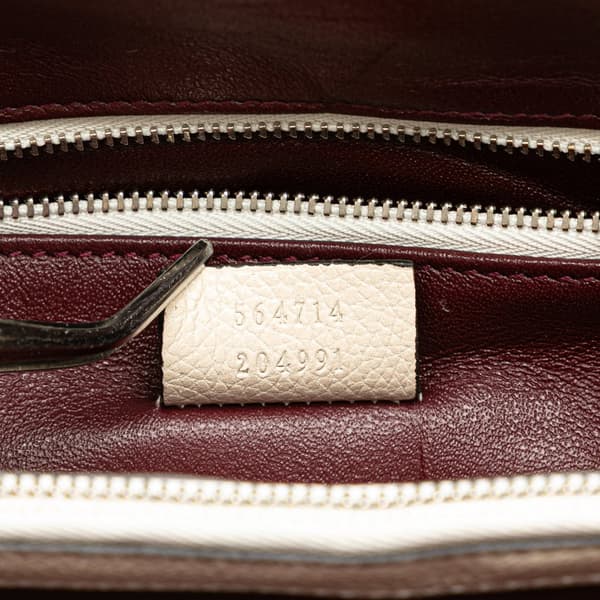 Pre-owned Gucci Medium Zumi Leather Satchel White