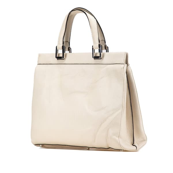 Pre-owned Gucci Medium Zumi Leather Satchel White