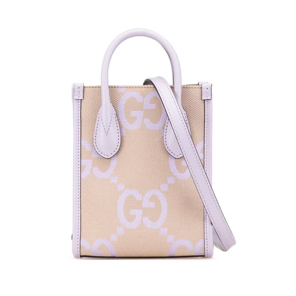 Pre-owned Gucci Mini Jumbo GG Canvas Interlocking G Satchel Brown