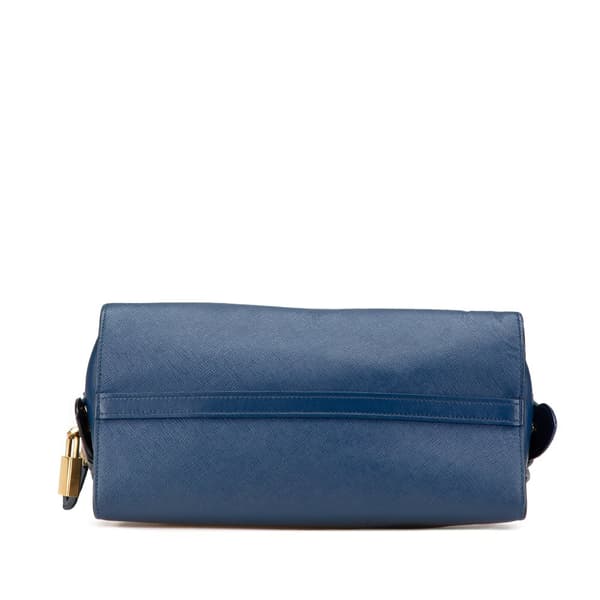 Pre-owned Prada Saffiano and City Calf Esplanade Satchel Blue