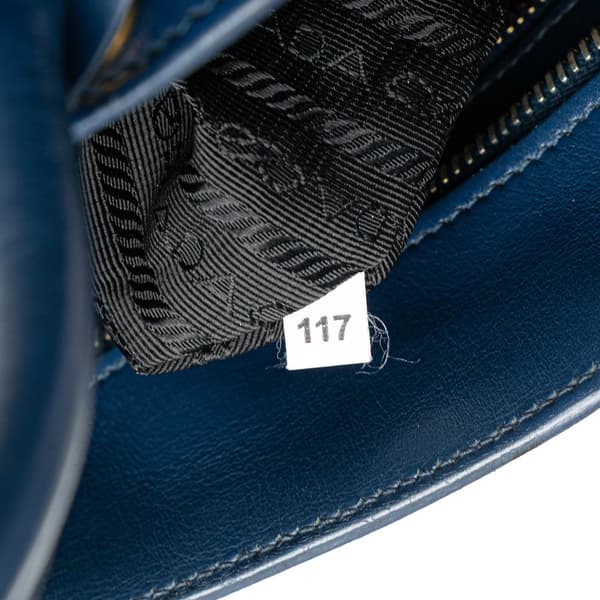 Pre-owned Prada Saffiano and City Calf Esplanade Satchel Blue