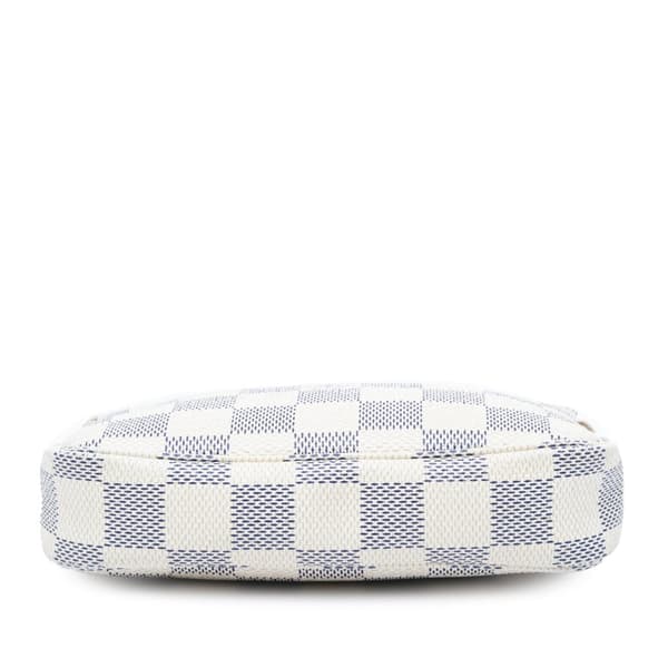 Pre-owned Louis Vuitton Damier Azur Mini Pochette Accessoires White