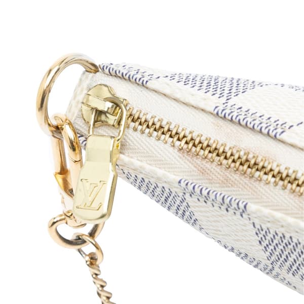 Pre-owned Louis Vuitton Damier Azur Mini Pochette Accessoires White