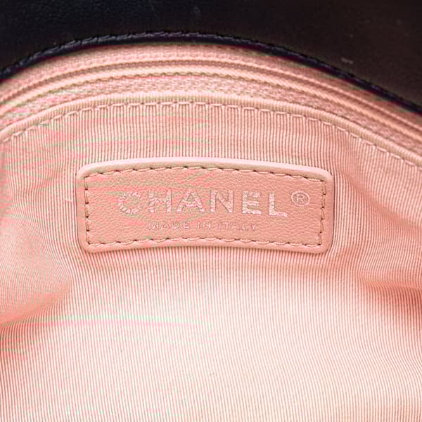 Pre-owned Chanel Quilted Lambskin and Tweed Elegant Trim Flap Blue