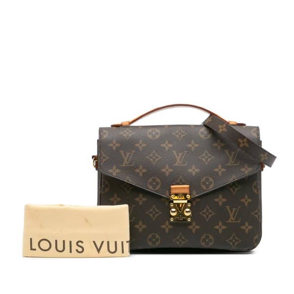 Pre-owned Louis Vuitton Monogram Pochette Metis Brown