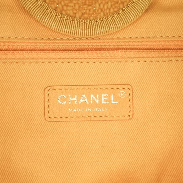 Pre-owned Chanel Medium Lurex Boucle Deauville Satchel Yellow