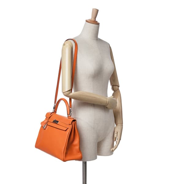 Pre-owned Hermès Swift Kelly II Retourne 32 Orange