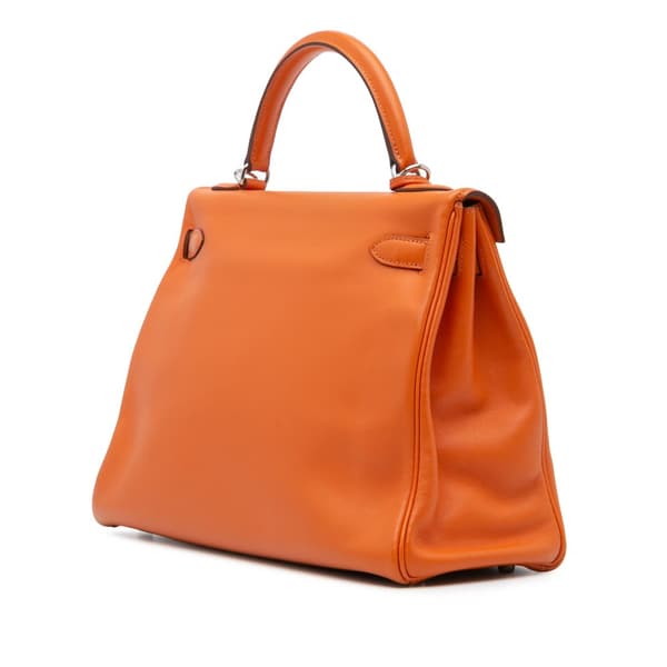 Pre-owned Hermès Swift Kelly II Retourne 32 Orange