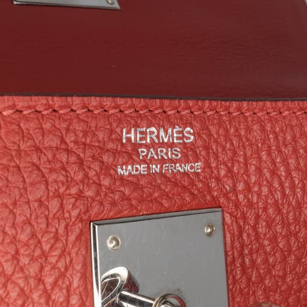 Pre-owned Hermès Clemence Kelly II Retourne 32 Red