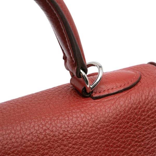 Pre-owned Hermès Clemence Kelly II Retourne 32 Red