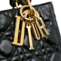 Miniatyrbild 7 av 10: Pre-owned Dior Small Crinkled Patent Cannage My ABCDior Lady Dior Black
