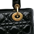 Miniatyrbild 8 av 10: Pre-owned Dior Small Crinkled Patent Cannage My ABCDior Lady Dior Black